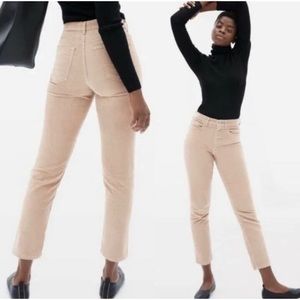 Everlane light pink corduroy straight leg pants